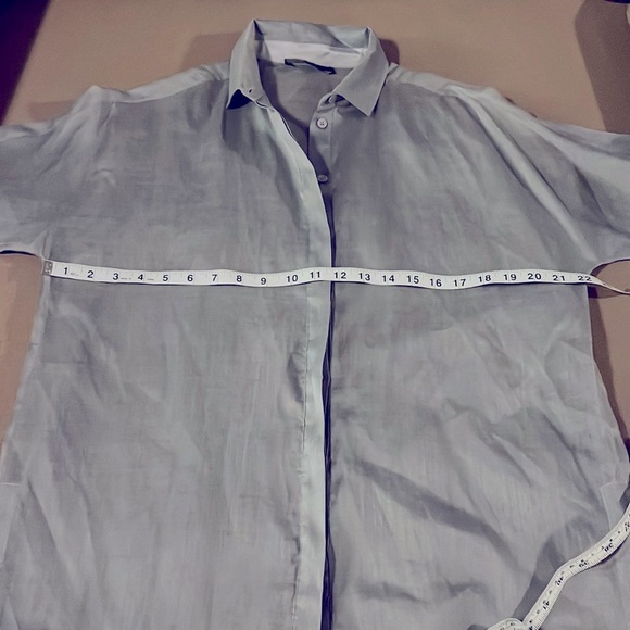 LAFAYETTE 148 New York Andra Semi Sheer Oversized Button Down Shirt- Size S - Picture 10 of 14